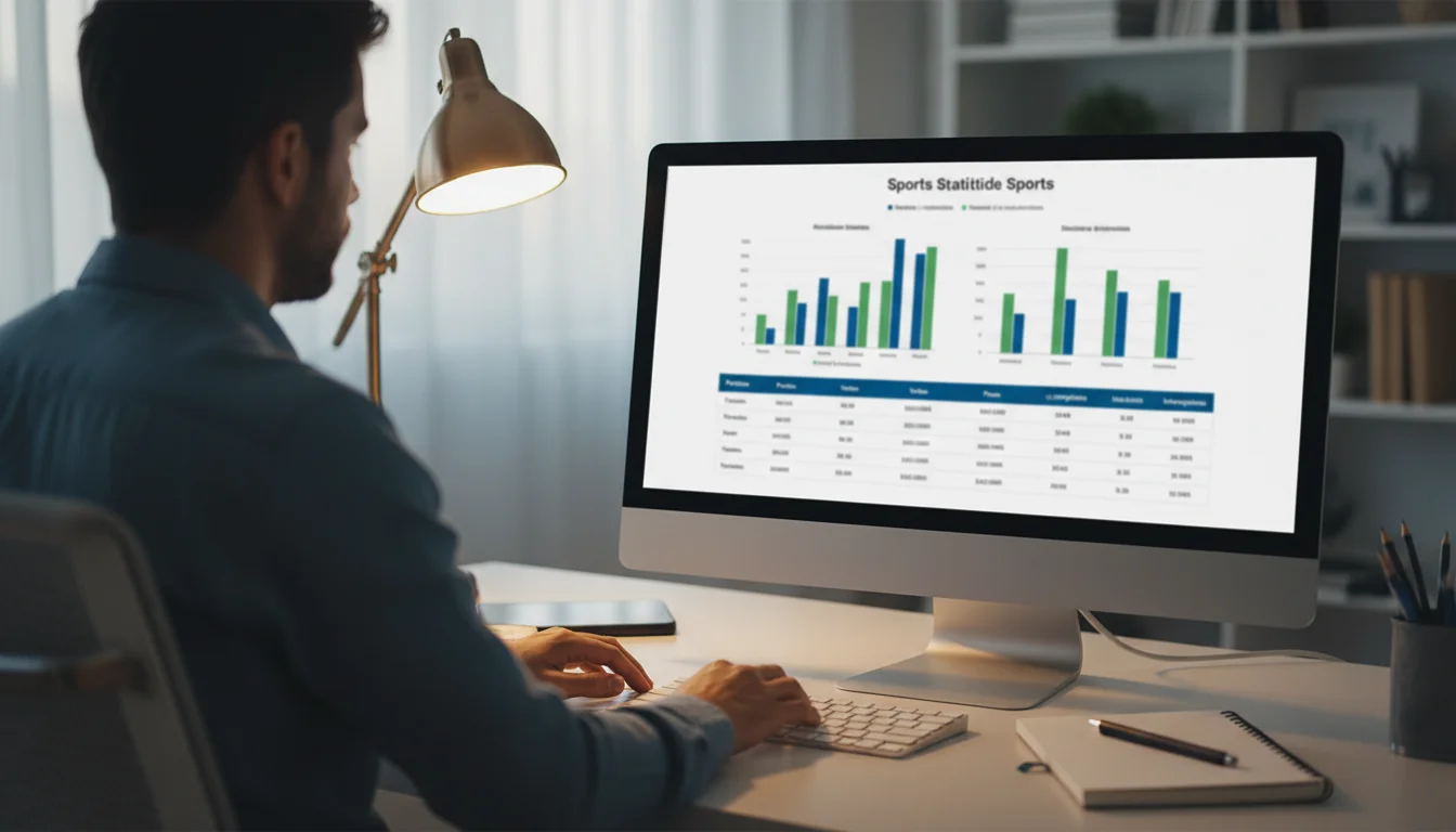 Persona analizando estadísticas de la NFL en una pantalla de ordenador